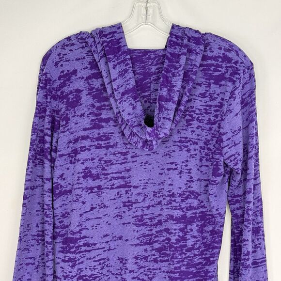 Women's Lightweight Burnout Hoodie Next Level Chic Soft Fabric Purple Size M - Picture 7 of 16
